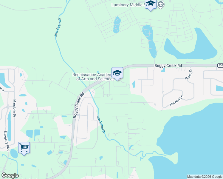 map of restaurants, bars, coffee shops, grocery stores, and more near 4480 Boggy Creek Road in Kissimmee