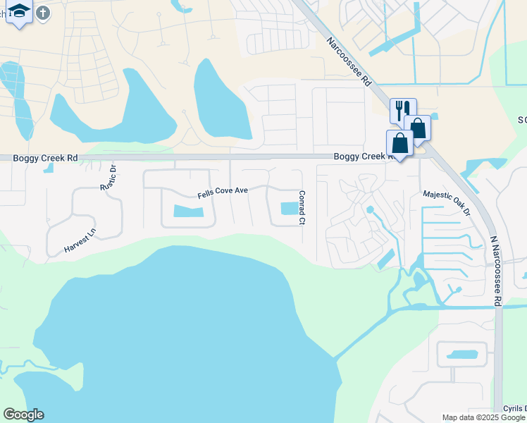 map of restaurants, bars, coffee shops, grocery stores, and more near 3195 Toho Court in Kissimmee