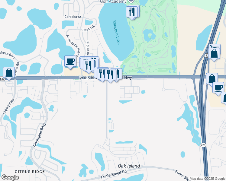 map of restaurants, bars, coffee shops, grocery stores, and more near 8536 West Irlo Bronson Memorial Highway in Kissimmee