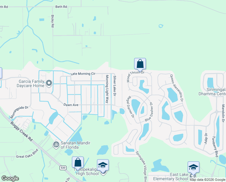 map of restaurants, bars, coffee shops, grocery stores, and more near 3717 Silver Lake Drive in Kissimmee