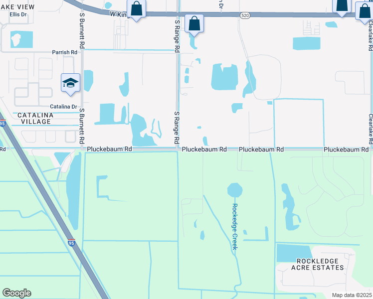 map of restaurants, bars, coffee shops, grocery stores, and more near 761 South Range Road in Cocoa
