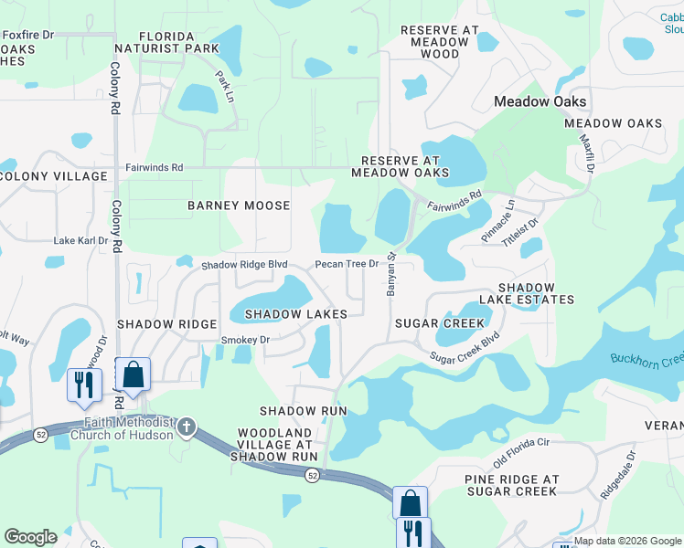 map of restaurants, bars, coffee shops, grocery stores, and more near 12921 Walnut Tree Lane in Hudson