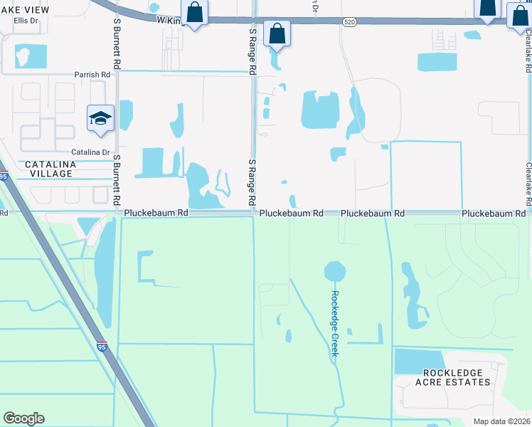 map of restaurants, bars, coffee shops, grocery stores, and more near 761 South Range Road in Cocoa