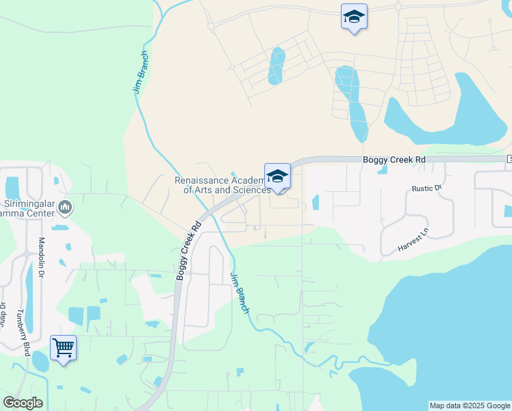 map of restaurants, bars, coffee shops, grocery stores, and more near 4450 Boggy Creek Road in Kissimmee