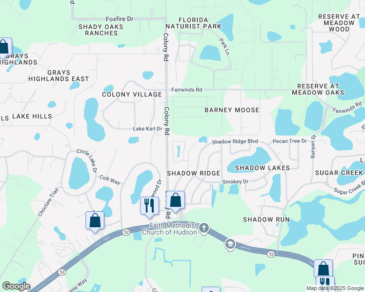 map of restaurants, bars, coffee shops, grocery stores, and more near 12819 Kellywood Circle in Hudson