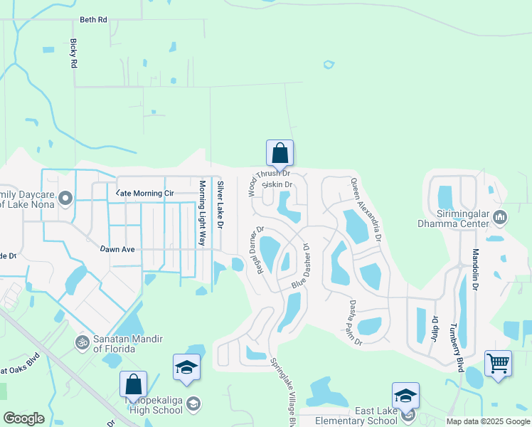 map of restaurants, bars, coffee shops, grocery stores, and more near 3815 Wood Thrush Drive in Kissimmee