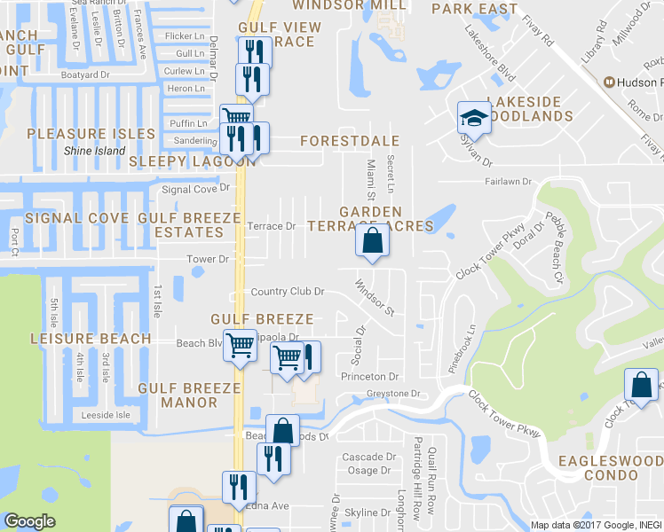 map of restaurants, bars, coffee shops, grocery stores, and more near 7213 University Drive in Hudson