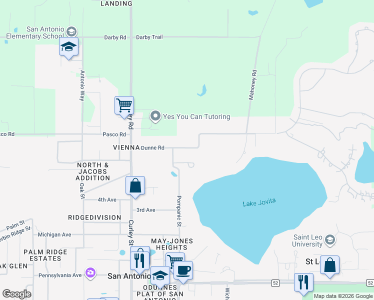 map of restaurants, bars, coffee shops, grocery stores, and more near 33035 Dunne Road in San Antonio