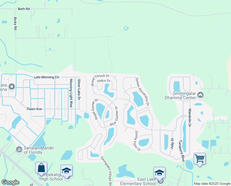map of restaurants, bars, coffee shops, grocery stores, and more near 3897 Wood Thrush Drive in Kissimmee