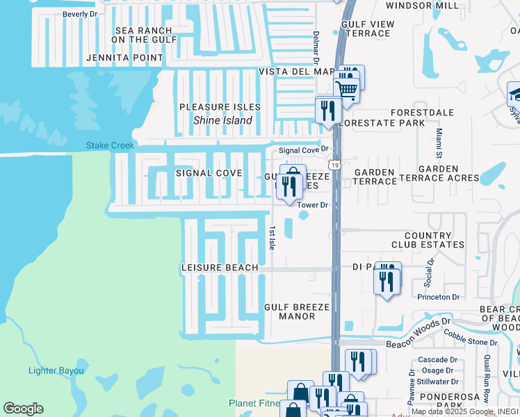 map of restaurants, bars, coffee shops, grocery stores, and more near 6704 Tower Drive in Hudson