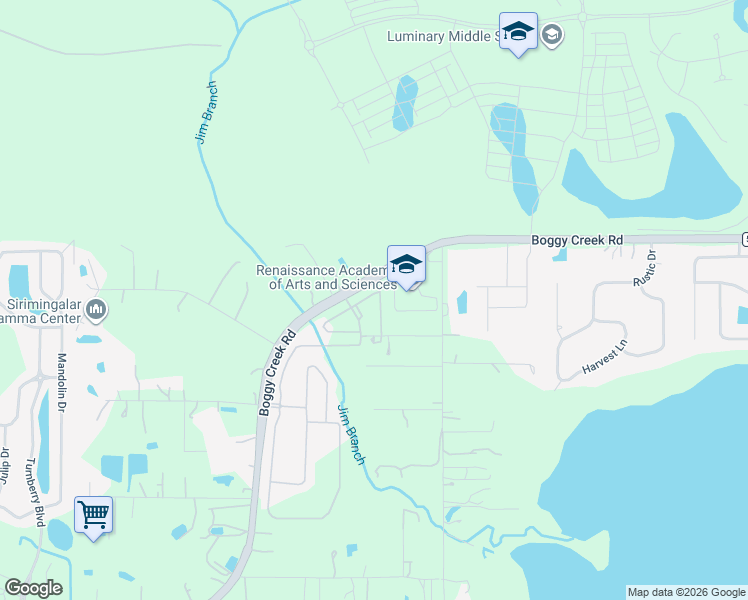 map of restaurants, bars, coffee shops, grocery stores, and more near 4450 Boggy Creek Road in Kissimmee