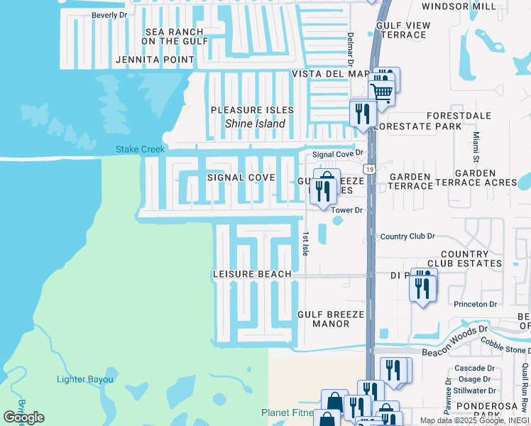 map of restaurants, bars, coffee shops, grocery stores, and more near 6602 Tower Drive in Hudson