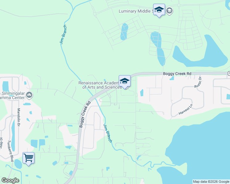 map of restaurants, bars, coffee shops, grocery stores, and more near 4450 Boggy Creek Road in Kissimmee