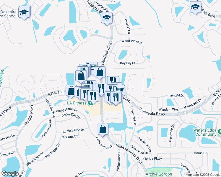 map of restaurants, bars, coffee shops, grocery stores, and more near 2000 Traders Cove in Kissimmee