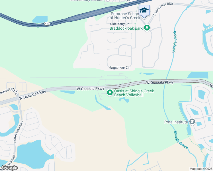 map of restaurants, bars, coffee shops, grocery stores, and more near 4350 Osceola Trail Road in Kissimmee