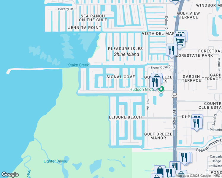 map of restaurants, bars, coffee shops, grocery stores, and more near 6416 Tower Drive in Hudson