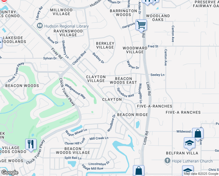 map of restaurants, bars, coffee shops, grocery stores, and more near 12912 Sunhill Circle in Hudson