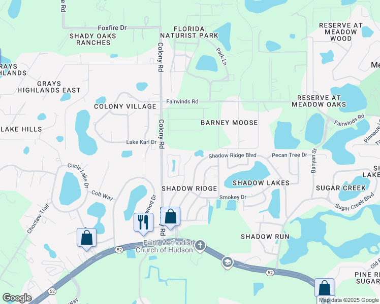 map of restaurants, bars, coffee shops, grocery stores, and more near 12935 Buckhorn Drive in Hudson