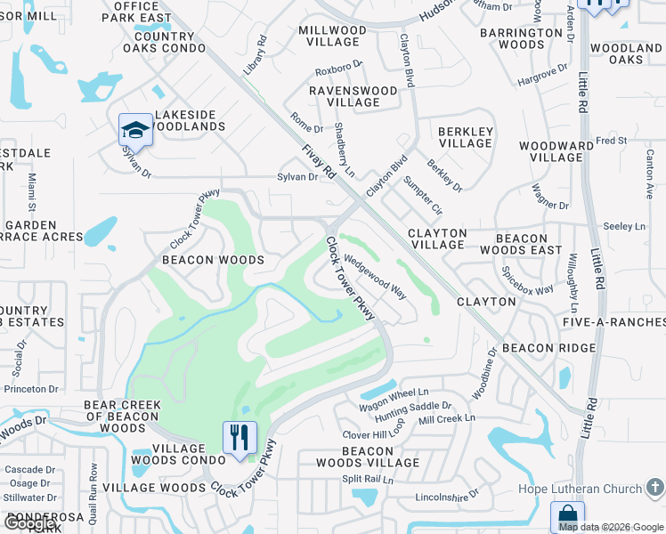 map of restaurants, bars, coffee shops, grocery stores, and more near 13016 Club Drive in Hudson