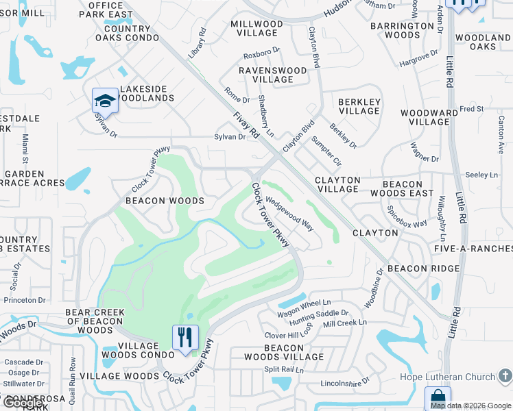 map of restaurants, bars, coffee shops, grocery stores, and more near 13016 Club Drive in Hudson