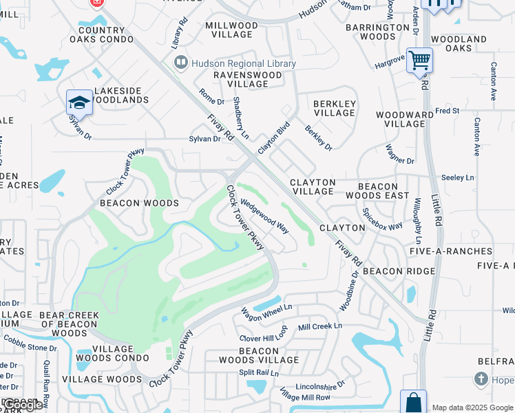 map of restaurants, bars, coffee shops, grocery stores, and more near 8304 Sand Wedge Circle in Hudson