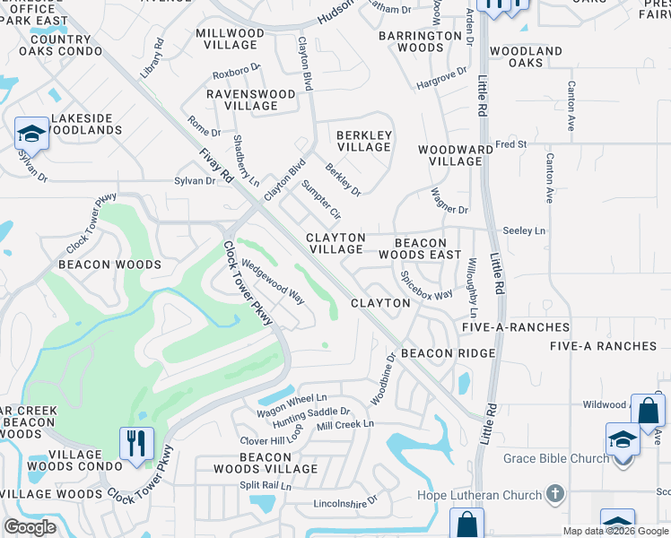 map of restaurants, bars, coffee shops, grocery stores, and more near 12906 Wedgewood Way in Hudson