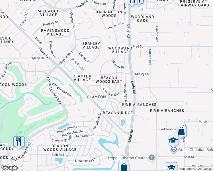 map of restaurants, bars, coffee shops, grocery stores, and more near 8802 Shenandoah Lane in Hudson