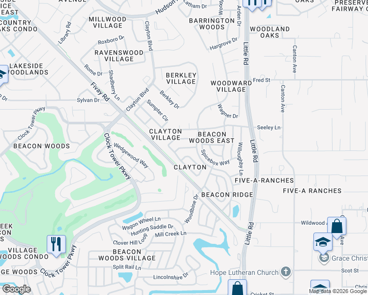 map of restaurants, bars, coffee shops, grocery stores, and more near 8610 Sagewood Drive in Hudson