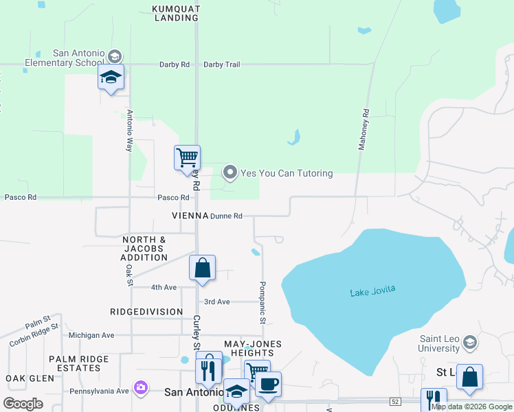 map of restaurants, bars, coffee shops, grocery stores, and more near 32945 Dunne Rd in San Antonio