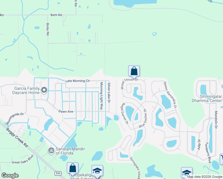 map of restaurants, bars, coffee shops, grocery stores, and more near 3703 Silver Lake Drive in Kissimmee