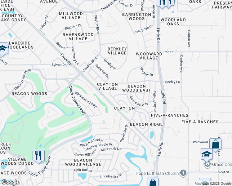 map of restaurants, bars, coffee shops, grocery stores, and more near 8605 Sagewood Drive in Hudson