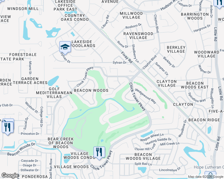 map of restaurants, bars, coffee shops, grocery stores, and more near 13030 Wyndale Drive in Hudson