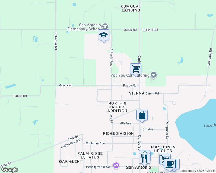 map of restaurants, bars, coffee shops, grocery stores, and more near 32449 Pasco Road in San Antonio