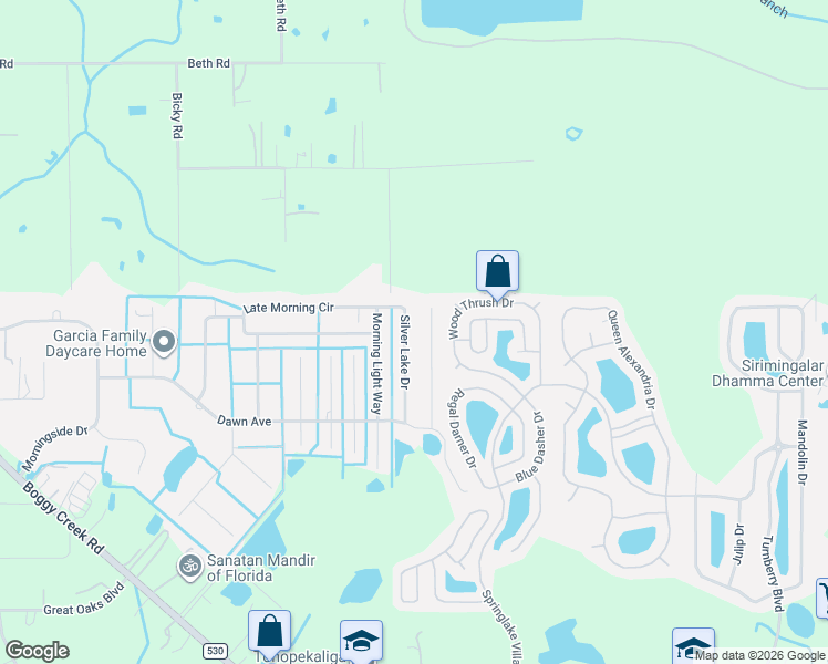 map of restaurants, bars, coffee shops, grocery stores, and more near 3703 Silver Lake Drive in Kissimmee