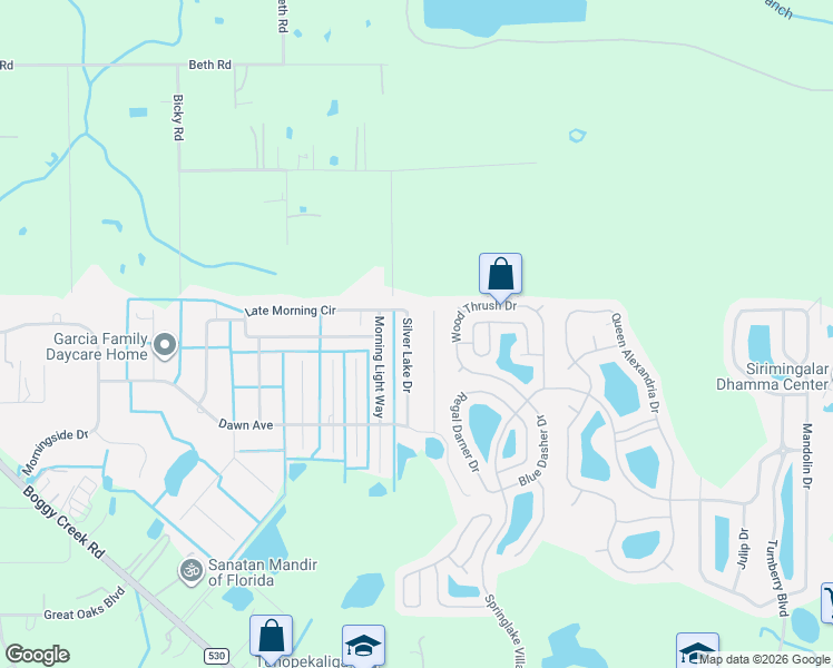 map of restaurants, bars, coffee shops, grocery stores, and more near 3703 Silver Lake Drive in Kissimmee