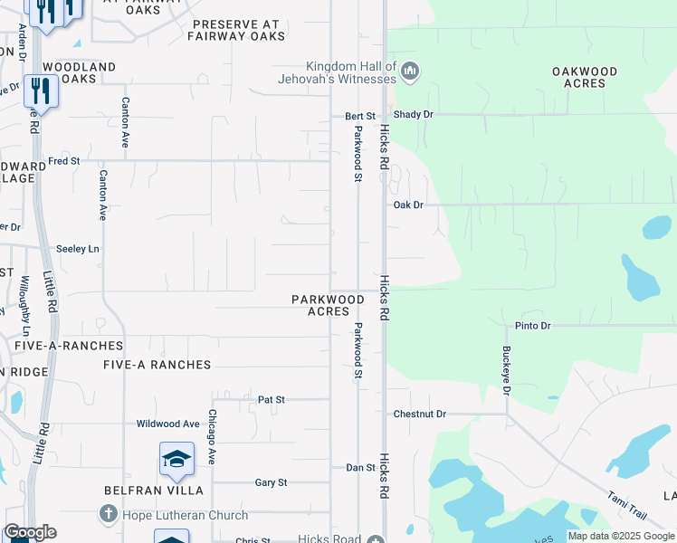 map of restaurants, bars, coffee shops, grocery stores, and more near 13020 Litewood Drive in Hudson