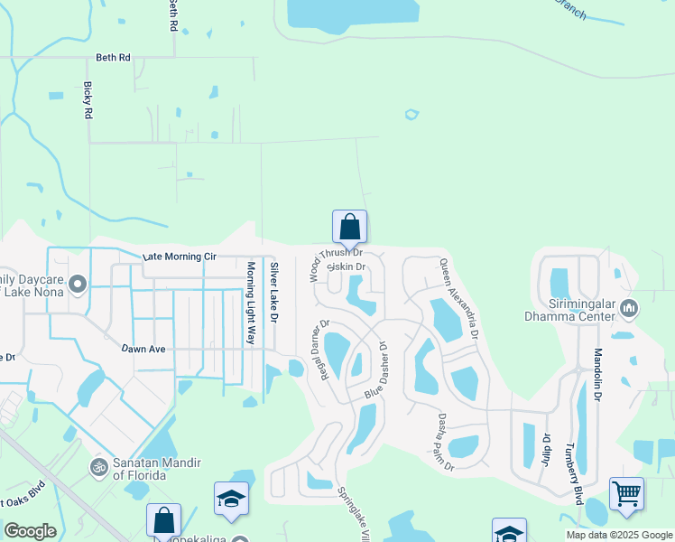 map of restaurants, bars, coffee shops, grocery stores, and more near 3864 Siskin Drive in Kissimmee