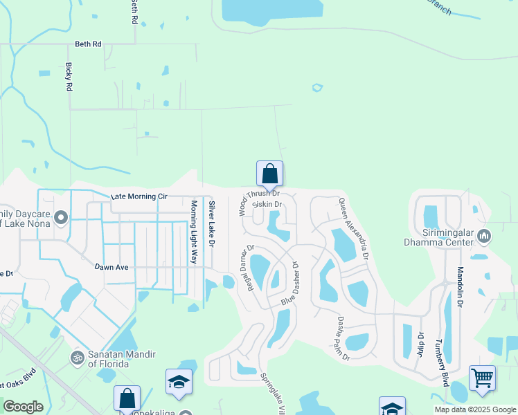 map of restaurants, bars, coffee shops, grocery stores, and more near 3864 Siskin Drive in Kissimmee