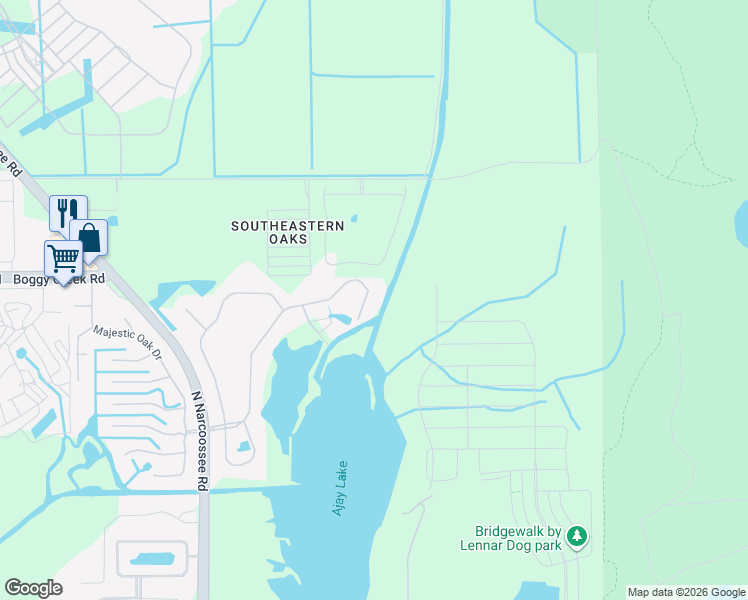 map of restaurants, bars, coffee shops, grocery stores, and more near 3202 Misty Morn Court in St. Cloud
