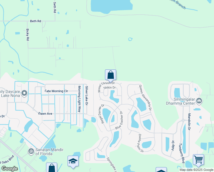 map of restaurants, bars, coffee shops, grocery stores, and more near 3864 Siskin Drive in Kissimmee