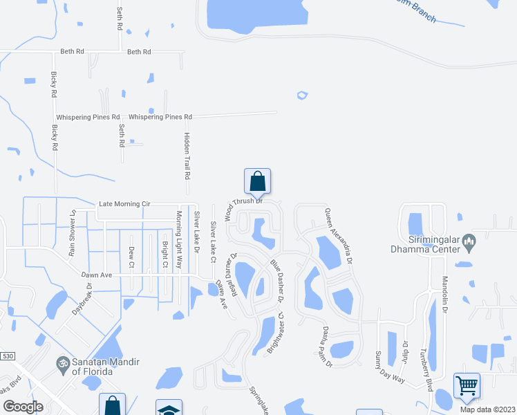 map of restaurants, bars, coffee shops, grocery stores, and more near 3827 Siskin Drive in Kissimmee