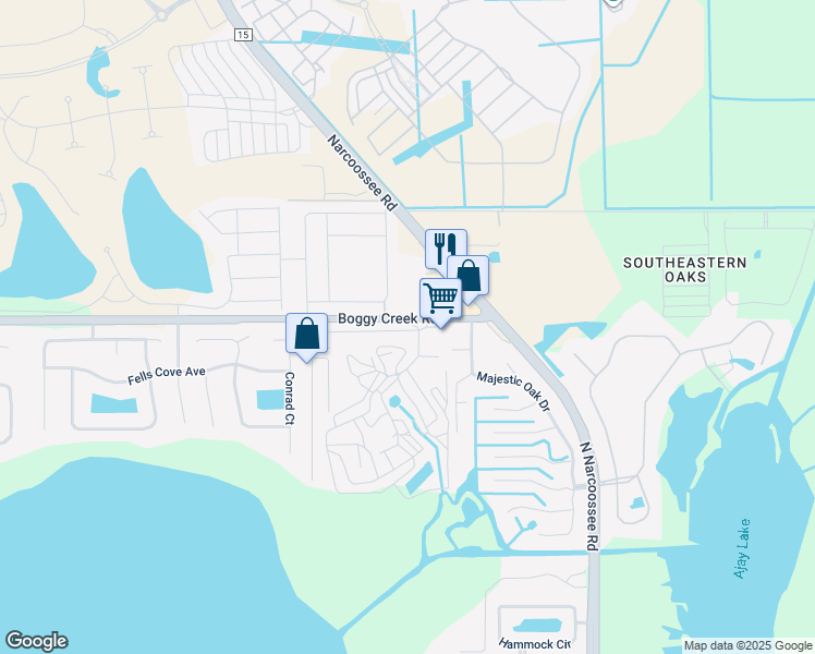 map of restaurants, bars, coffee shops, grocery stores, and more near 5095 Kellchris Lane in St. Cloud