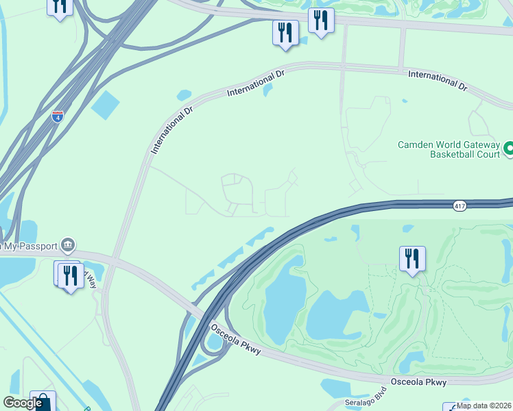 map of restaurants, bars, coffee shops, grocery stores, and more near 19935 Villa Isle Drive in Orlando