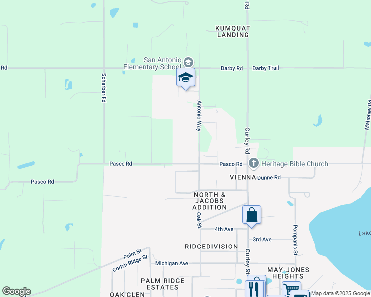 map of restaurants, bars, coffee shops, grocery stores, and more near 32449 Pasco Road in San Antonio
