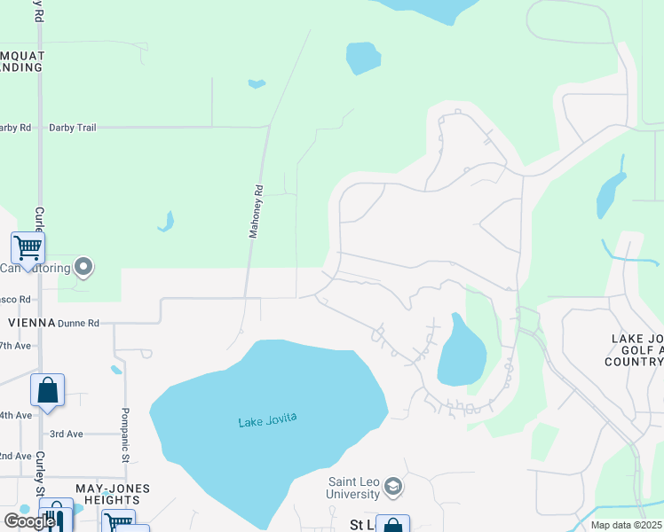 map of restaurants, bars, coffee shops, grocery stores, and more near 13109 Thoroughbred Drive in Dade City