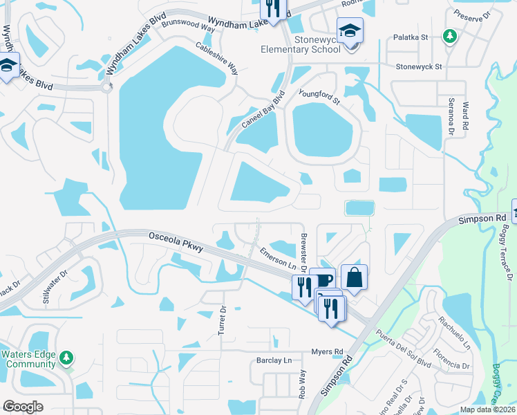 map of restaurants, bars, coffee shops, grocery stores, and more near 1730 Thetford Circle in Orlando