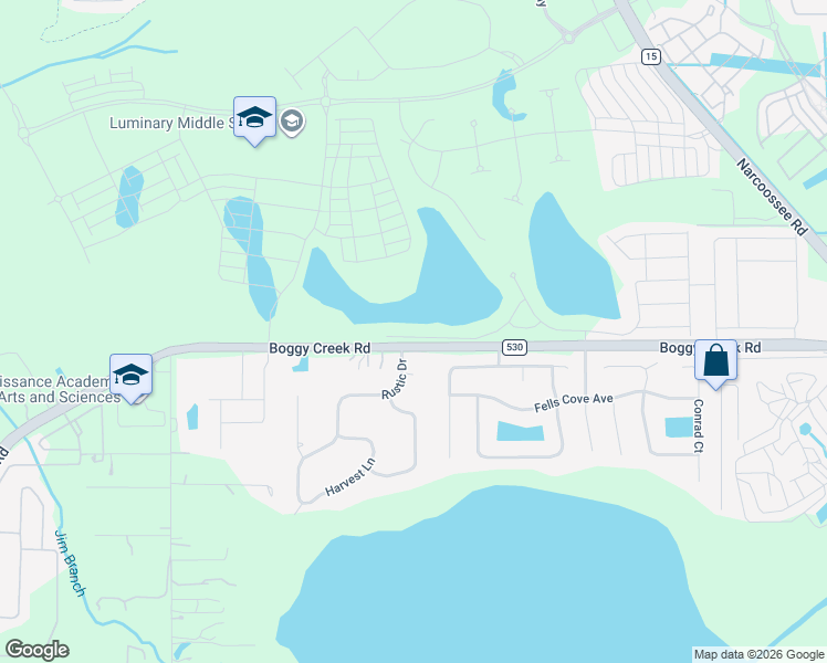 map of restaurants, bars, coffee shops, grocery stores, and more near 4698 Boggy Creek Road in Kissimmee