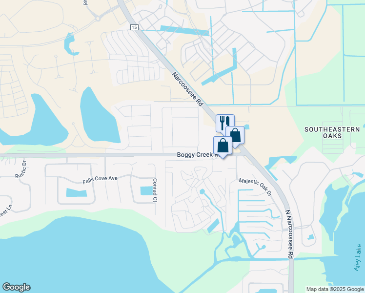 map of restaurants, bars, coffee shops, grocery stores, and more near 19339 Fallglo Drive in Kissimmee