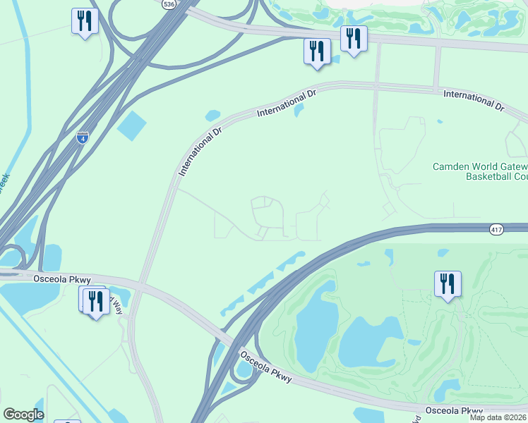 map of restaurants, bars, coffee shops, grocery stores, and more near 8813 Villa View Circle in Orlando