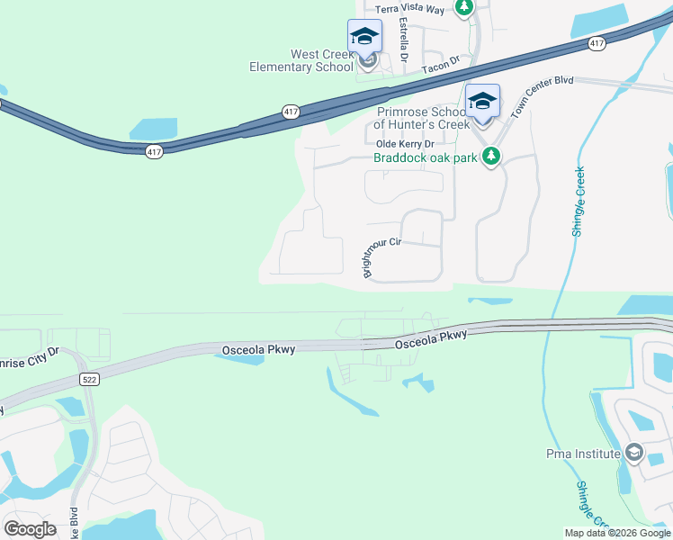 map of restaurants, bars, coffee shops, grocery stores, and more near 14831 Trapper Road in Orlando